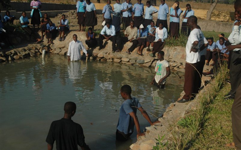 Fig. 2 Students attending an aquaculture class